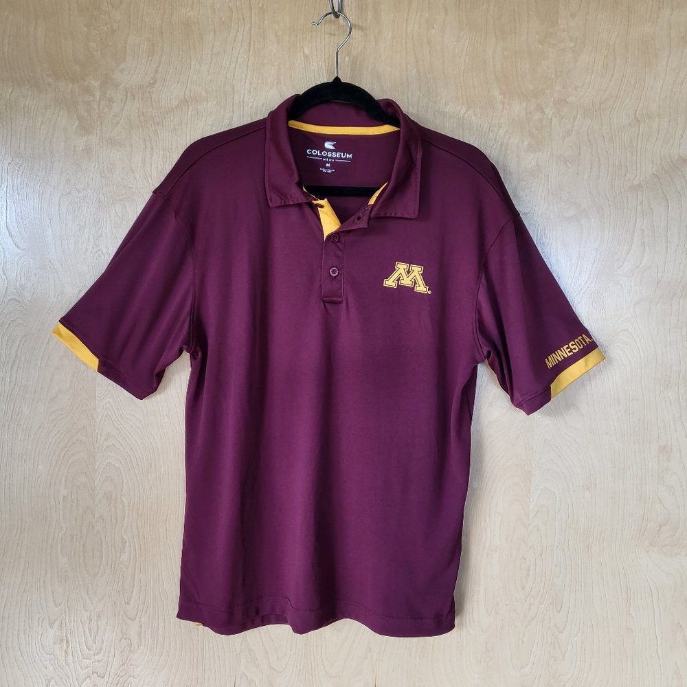 Univ of MN Golden Gophers Logo Polo Shirt Maroon